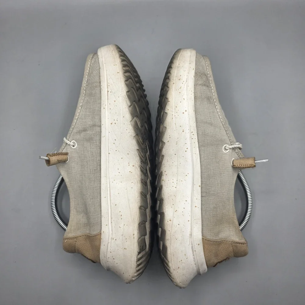 Hey Dude Wendy Peak Shoes Womens 7 Beige Platform‎ Woven Loafer Slip On